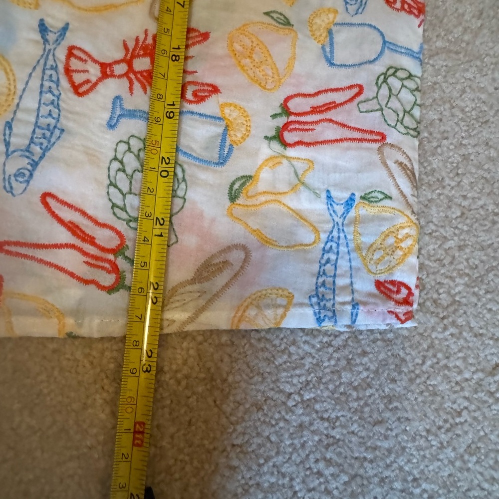 NWT Cynthia Rowley Embroidery Design Citrus and Seafood Print Shirt Size L - Picture 9 of 9